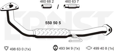 ERNST 550505 - Exhaust Pipe motal.fi