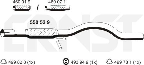 ERNST 550529 - Exhaust Pipe motal.fi