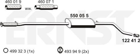 ERNST 550055 - Middle Silencer motal.fi