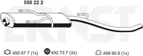 ERNST 550222 - Middle Silencer motal.fi