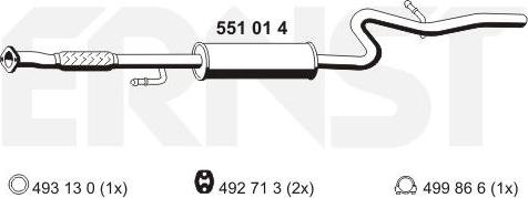 ERNST 551 014 - Middle Silencer motal.fi