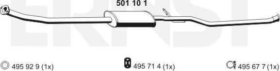 ERNST 501101 - Middle Silencer motal.fi