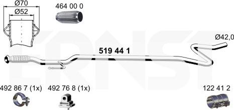 ERNST 519441 - Exhaust Pipe motal.fi