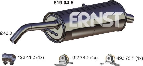 ERNST 519045 - End Silencer motal.fi