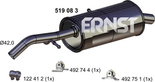 ERNST 519083 - End Silencer motal.fi