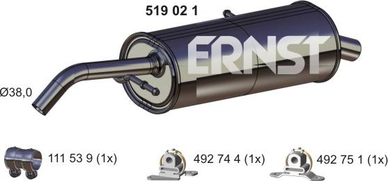 ERNST 519021 - End Silencer motal.fi