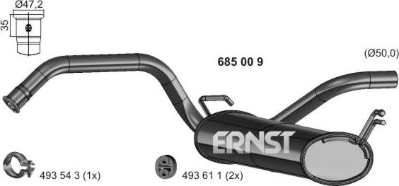 ERNST 685009 - End Silencer motal.fi