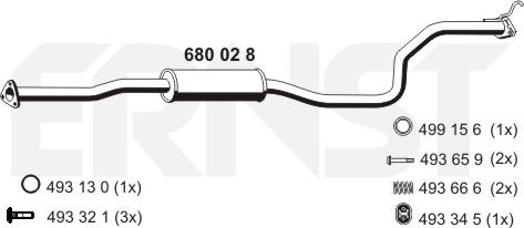 ERNST 680028 - Middle Silencer motal.fi