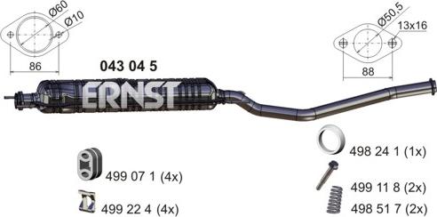 ERNST 043045 - Middle Silencer motal.fi