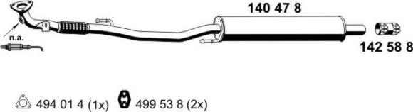 ERNST 140478 - Front Silencer motal.fi