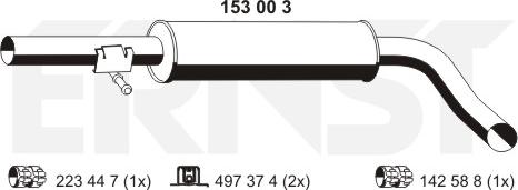 ERNST 153003 - Middle Silencer motal.fi