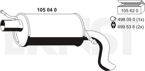 ERNST 105040 - End Silencer motal.fi