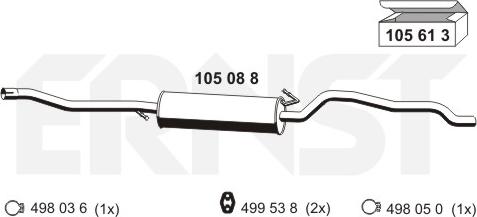 ERNST 105088 - Middle Silencer motal.fi