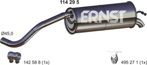 ERNST 114295 - End Silencer motal.fi