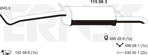 ERNST 115063 - End Silencer motal.fi