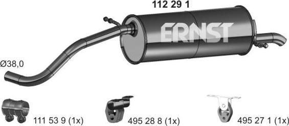 ERNST 112291 - End Silencer motal.fi