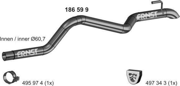 ERNST 186599 - Exhaust Pipe motal.fi