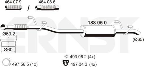 ERNST 188050 - Middle Silencer motal.fi