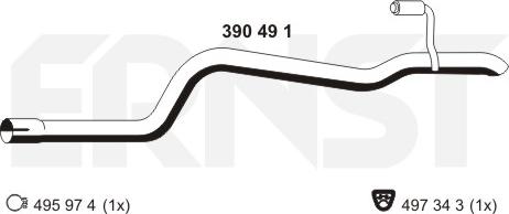 ERNST 390491 - Exhaust Pipe motal.fi