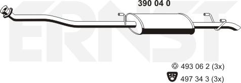 ERNST 390040 - Middle Silencer motal.fi