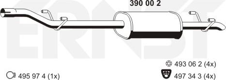 ERNST 390002 - Middle Silencer motal.fi