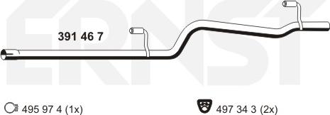 ERNST 391467 - Exhaust Pipe motal.fi