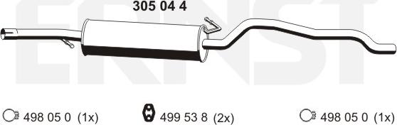 ERNST 305044 - Middle Silencer motal.fi