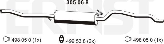 ERNST 305068 - Middle Silencer motal.fi