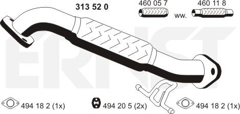 ERNST 313520 - Exhaust Pipe motal.fi