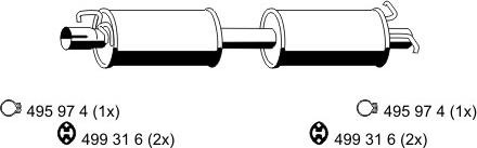 ERNST 330213 - Middle Silencer motal.fi