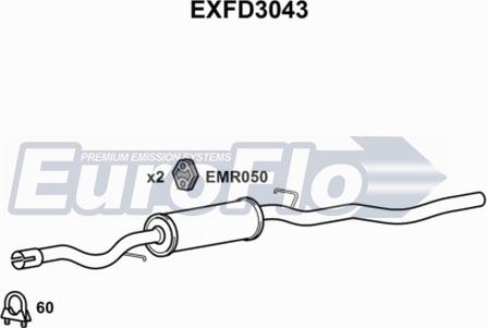 EuroFlo EXFD3043 - Middle Silencer motal.fi