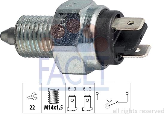 FACET 7.6001 - Switch, reverse light motal.fi