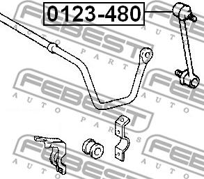 Febest 0123-480 - Rod / Strut, stabiliser motal.fi