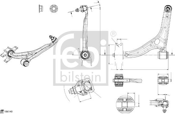 Febi Bilstein 186140 - Track Control Arm motal.fi