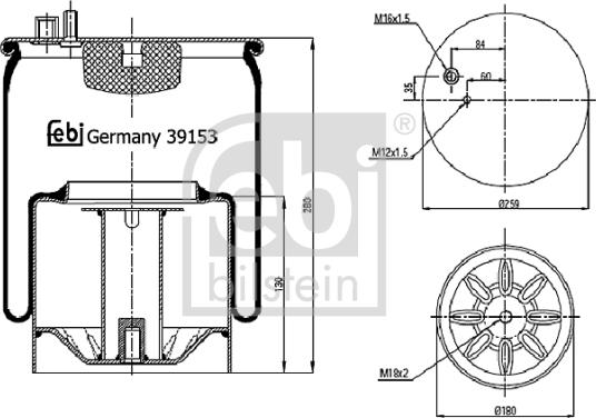 Febi Bilstein 39153 - Bellow, air suspension motal.fi