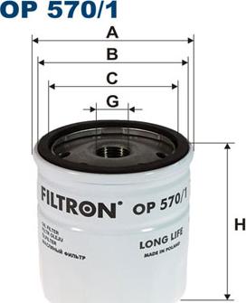 Filtron OP570/1 - Oil Filter motal.fi