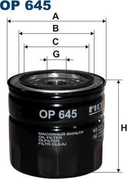 Filtron OP645 - Oil Filter motal.fi