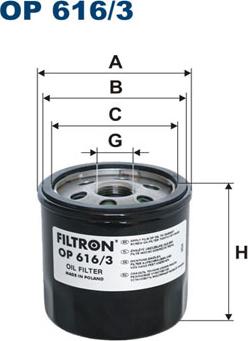 Filtron OP616/3 - Oil Filter motal.fi