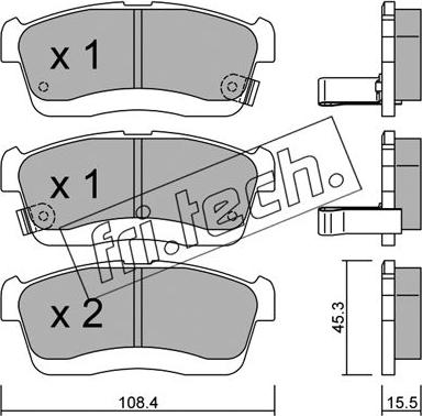 Fri.Tech. 932.0 - Brake Pad Set, disc brake motal.fi