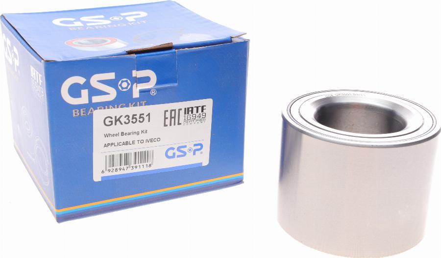 GSP GK3551 - Bearing Kit, wheel hub motal.fi