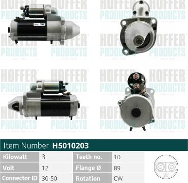 Hoffer H5010203G - Starter motal.fi