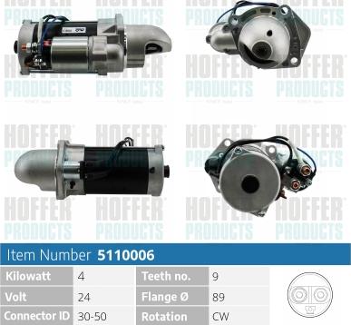 Hoffer H5110006 - Starter motal.fi