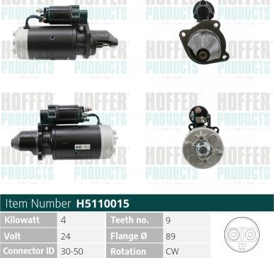 Hoffer H5110015 - Starter motal.fi