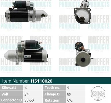 Hoffer H5110020 - Starter motal.fi