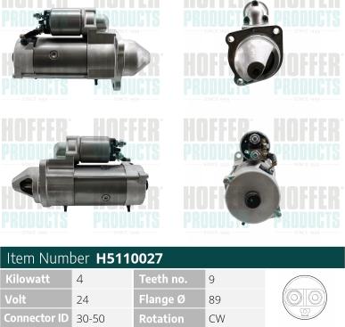 Hoffer H5110027 - Starter motal.fi