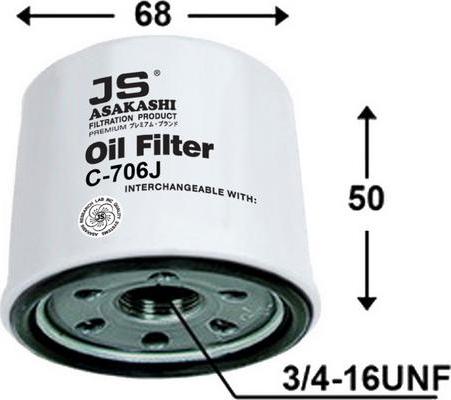 JS Asakashi C706J - Oil Filter motal.fi