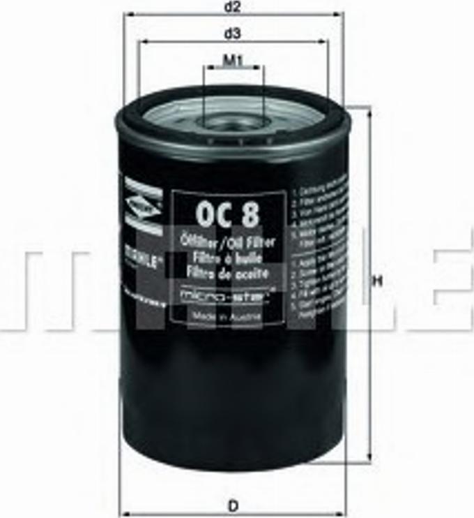 KNECHT OC8 - Oil Filter motal.fi