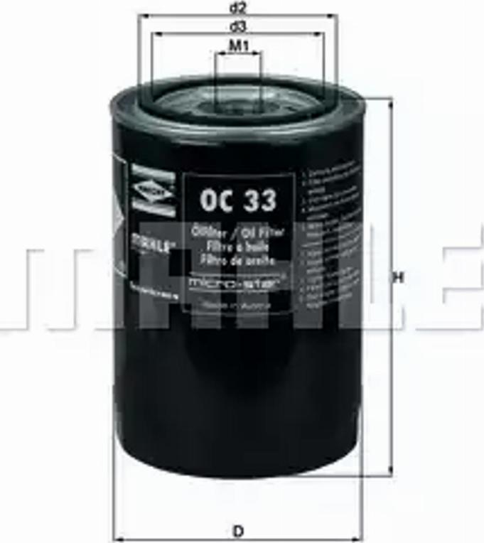 KNECHT OC 33 - Oil Filter motal.fi