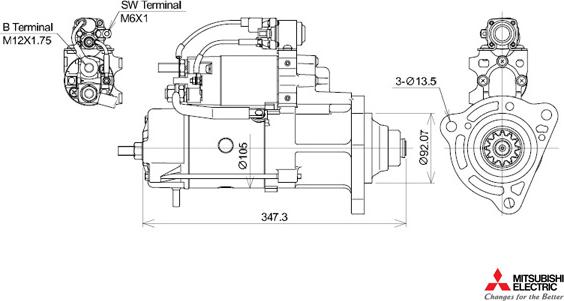 KUTNAK AUTOMOTIVE 723344/M - Starter motal.fi