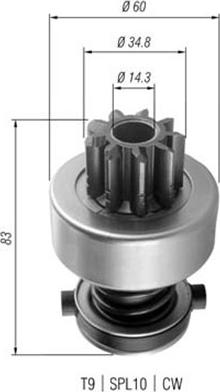 Magneti Marelli 940113020358 - Pinion, bendix, starter motal.fi